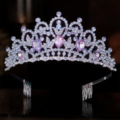 Delicate wedding birthday party colorful rhinestone hair crown