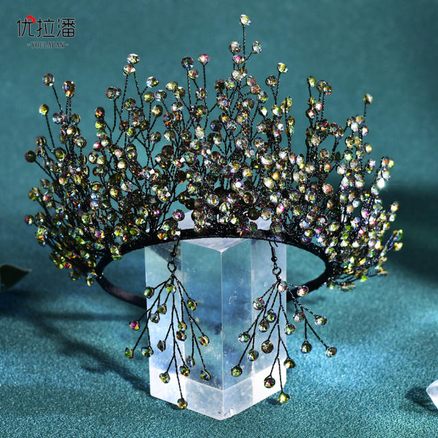 Luxury colorful crystal bead women wedding headband bridal headband