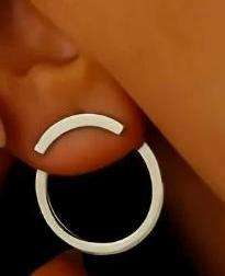 Simple stainless steel geometric triangle circle jacket earrings
