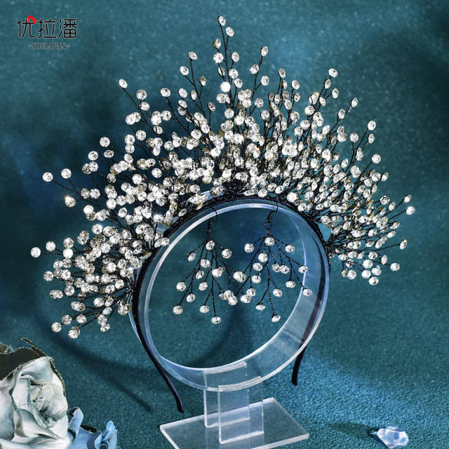Luxury colorful crystal bead women wedding headband bridal headband