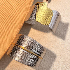 Chunky mix color unique design stainless steel bangle cuff bangle wide bangle