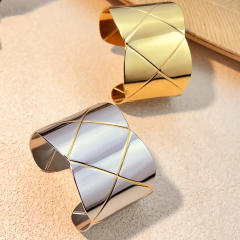 Chunky mix color unique design stainless steel bangle cuff bangle wide bangle