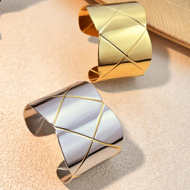 Chunky mix color unique design stainless steel bangle cuff bangle wide bangle
