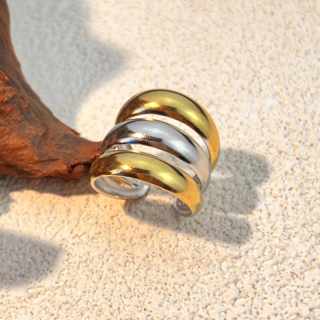 18KG popular mix color two tone stainless steel rings