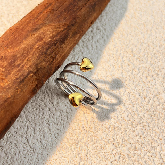 18KG popular mix color two tone stainless steel rings