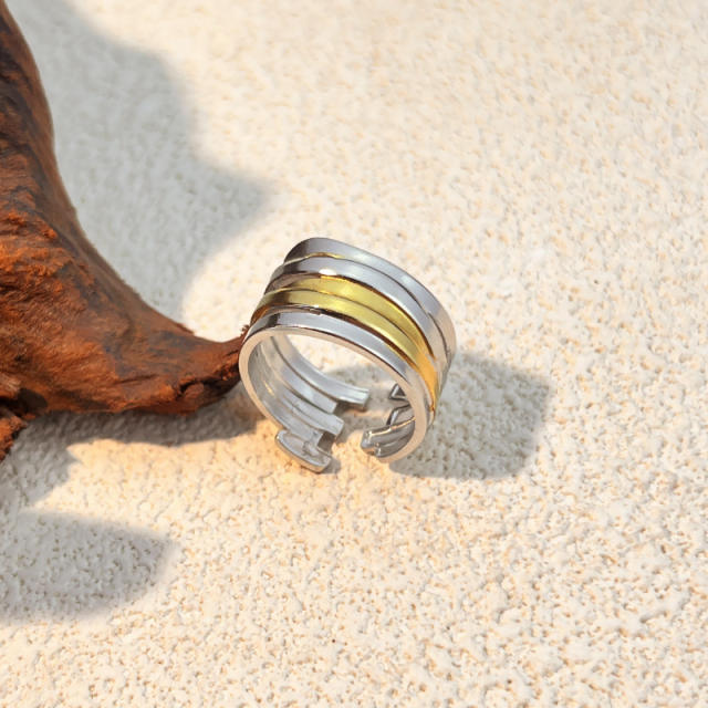 18KG popular mix color two tone stainless steel rings