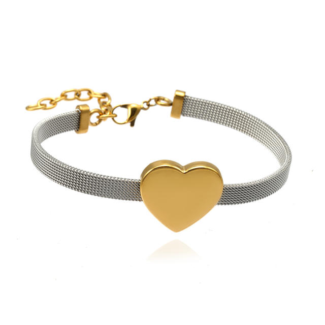 18KG mix color heart stainless steel bracelet strap bracelet