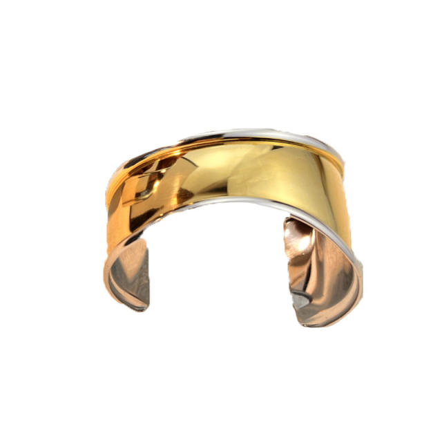 Chunky mix color unique design stainless steel bangle cuff bangle wide bangle