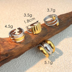 18KG popular mix color two tone stainless steel rings