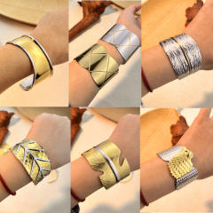 Chunky mix color unique design stainless steel bangle cuff bangle wide bangle
