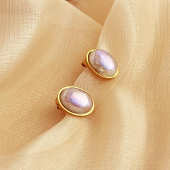 Sweet heart stard round shape stainless steel earrings peal earings