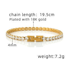 4mm stainless steel bracelet tennis bracelet