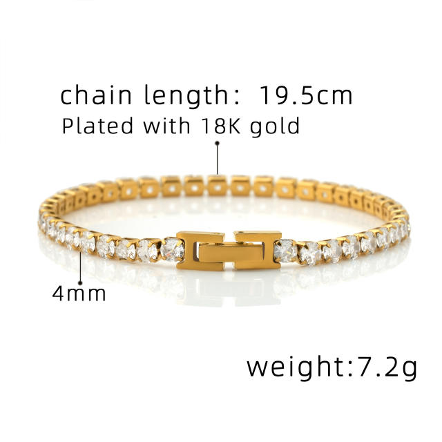 4mm stainless steel bracelet tennis bracelet