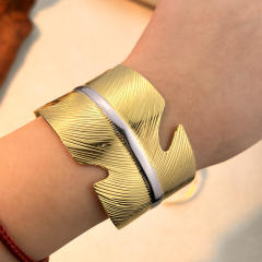 Chunky mix color unique design stainless steel bangle cuff bangle wide bangle