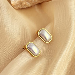 Sweet heart stard round shape stainless steel earrings peal earings