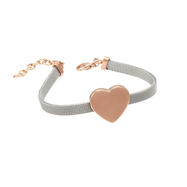 18KG mix color heart stainless steel bracelet strap bracelet