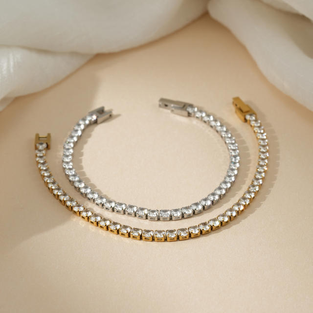 4mm stainless steel bracelet tennis bracelet