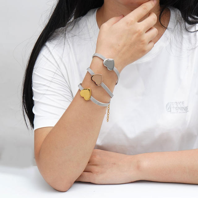 18KG mix color heart stainless steel bracelet strap bracelet