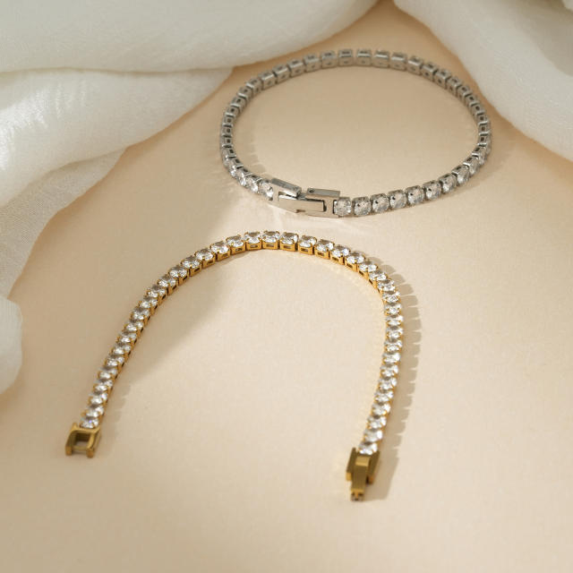 4mm stainless steel bracelet tennis bracelet