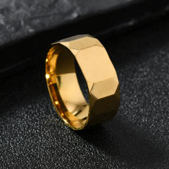 Titanium steel ring men's simple all-match 8mm multi-faceted diamond ring stainless steel jewelry