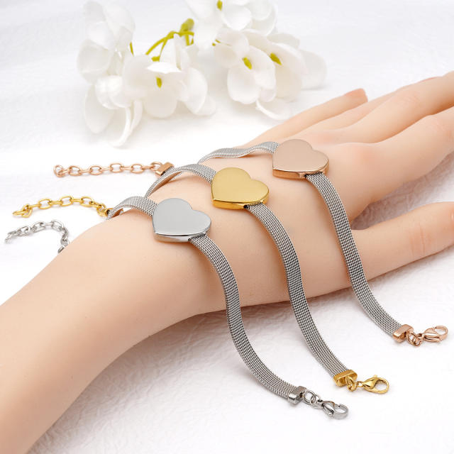 18KG mix color heart stainless steel bracelet strap bracelet