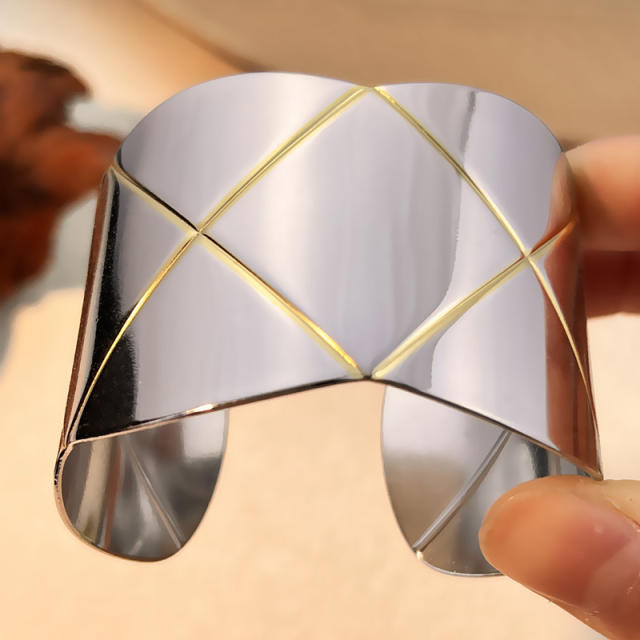 Chunky mix color unique design stainless steel bangle cuff bangle wide bangle