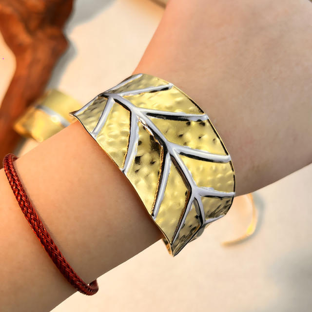 Chunky mix color unique design stainless steel bangle cuff bangle wide bangle