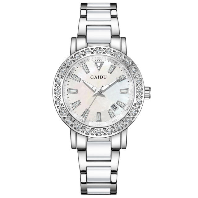 Women's Watch Light Luxury Diamond-encrusted Shellfish Watch Waterproof Steel Belt Calendar Quartz Women's Watch