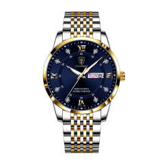 New men's watch waterproof luminous calendar quartz watch steel band watch