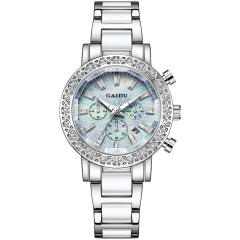 Diamond calendar waterproof luminous fritillary quartz women's watch stainless steel band