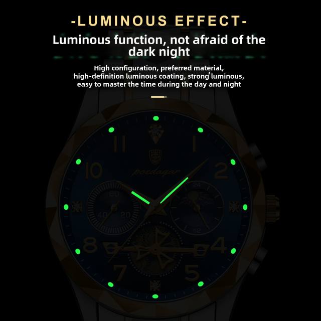 New men's watch waterproof luminous fashion quartz steel band watch