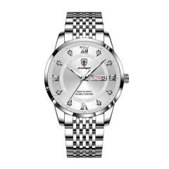 New men's watch waterproof luminous calendar quartz watch steel band watch