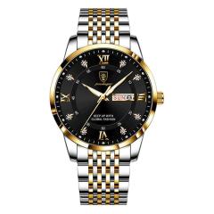New men's watch waterproof luminous calendar quartz watch steel band watch