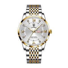 New men's watch waterproof luminous calendar quartz watch steel band watch