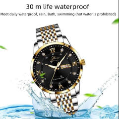 New men's watch waterproof luminous calendar quartz watch steel band watch