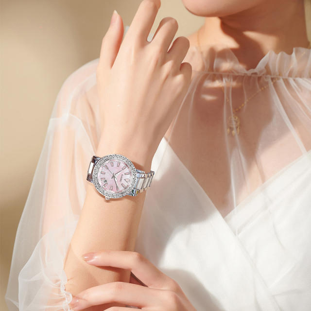 Women's Watch Light Luxury Diamond-encrusted Shellfish Watch Waterproof Steel Belt Calendar Quartz Women's Watch