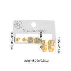 French trend ball bead lotus stainless steel earings set