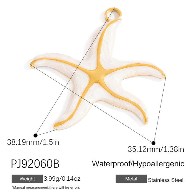 Stainless Steel Pendant Handmade DIY Beach Series 18K Gold Bohemian Style Single Pendant Color-free Jewelry Accessories