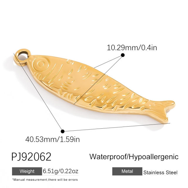 Stainless Steel Pendant Handmade DIY Beach Series 18K Gold Bohemian Style Single Pendant Color-free Jewelry Accessories