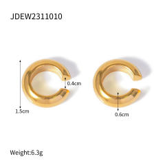 Delicate cubic zircon inlaid stainless steel earrings ear cuff