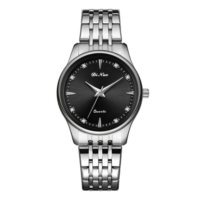 Drill Face Men's Women's Double Calendar Business Casual Fashion Quartz steel band watch
