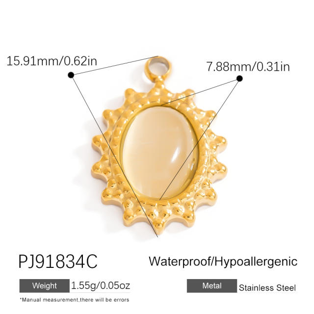 Cross-border Stainless Steel Accessories Diamond-encrusted Natural Stone Beach Ocean Series Octopus Pendant 18K Gold Fine Jewelry