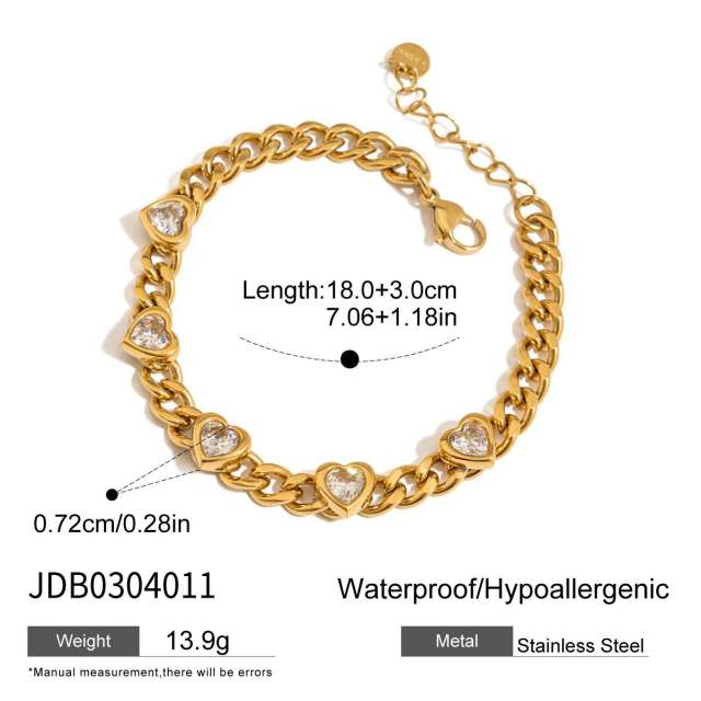 Delicate cubic zircon inlaid stainless steel bracelet diamond bracelet