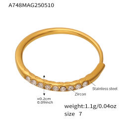 5A cubic zircon inlaid thin stainless steel rings diamond rings
