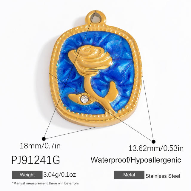Stainless Steel Pendant Handmade DIY Beach Series 18K Gold Bohemian Style Single Pendant Color-free Jewelry Accessories