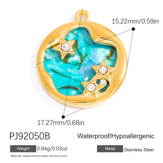 Stainless Steel Pendant Handmade DIY Beach Series 18K Gold Bohemian Style Single Pendant Color-free Jewelry Accessories