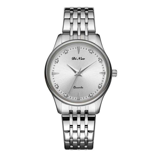 Drill Face Men's Women's Double Calendar Business Casual Fashion Quartz steel band watch