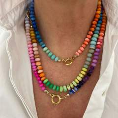 Summer beach holiday colorful bead necklace diy charm necklace