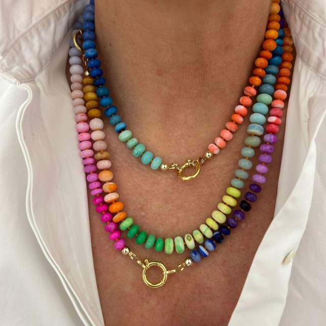 Summer beach holiday colorful bead necklace diy charm necklace