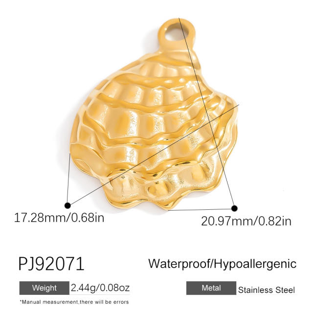 Stainless Steel Pendant Handmade DIY Beach Series 18K Gold Bohemian Style Single Pendant Color-free Jewelry Accessories